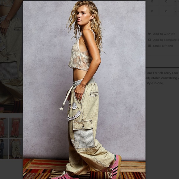 POL “ Jona “ POL French Terry Joggers with Crochet Patch Detail - Picture 5 of 6